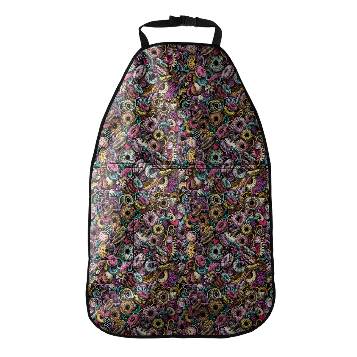 Graffiti Donut Pattern Print Car Seat Organizers