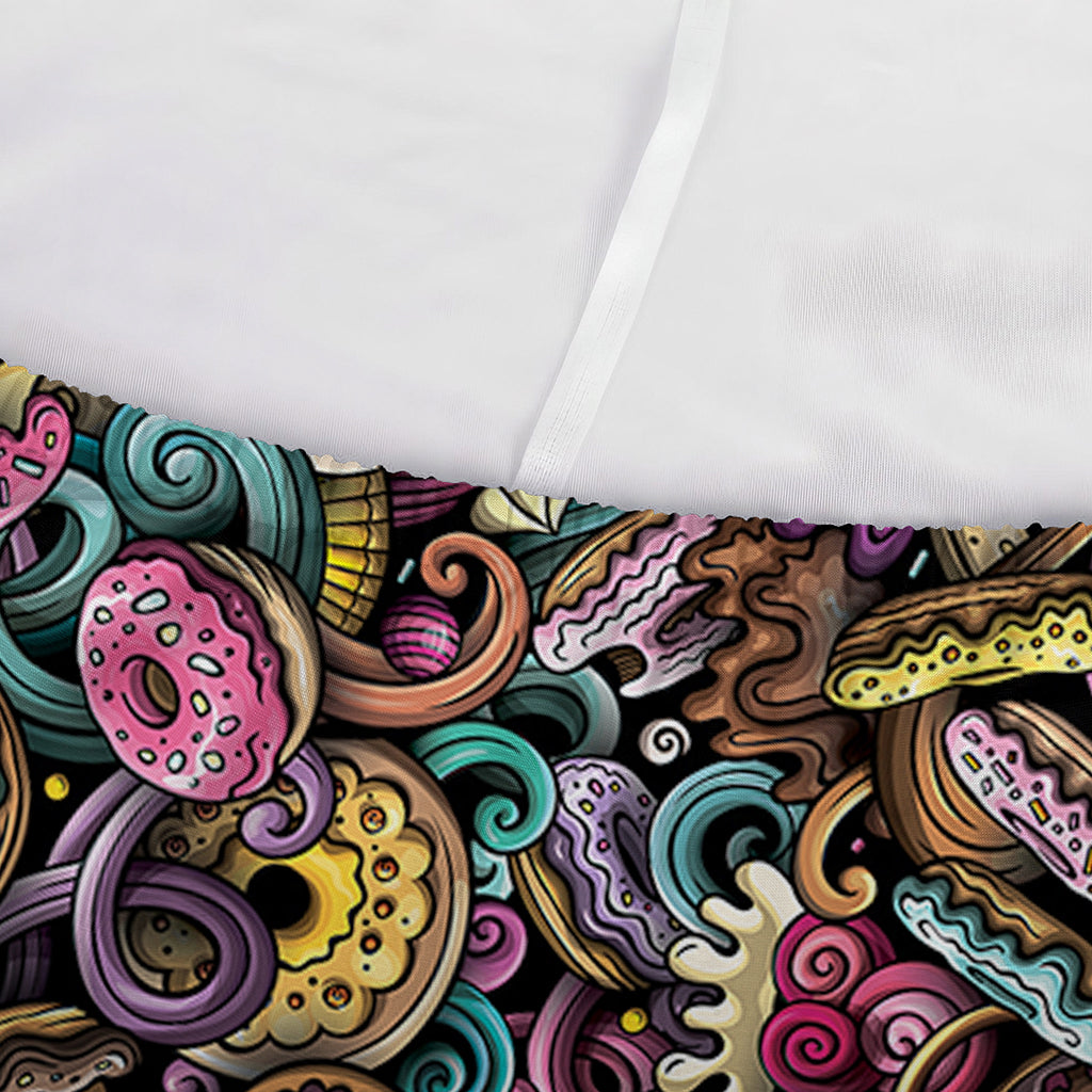 Graffiti Donut Pattern Print Sofa Cover