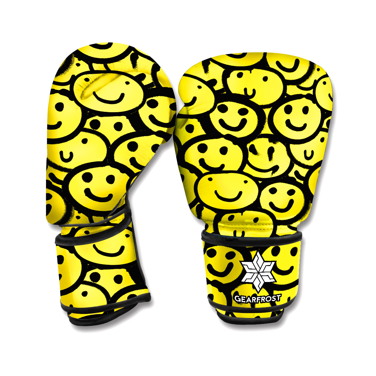 Graffiti Happy Emoji Pattern Print Boxing Gloves