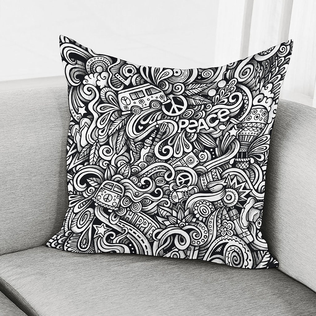 Graffiti Surfing Pattern Print Pillow Cover