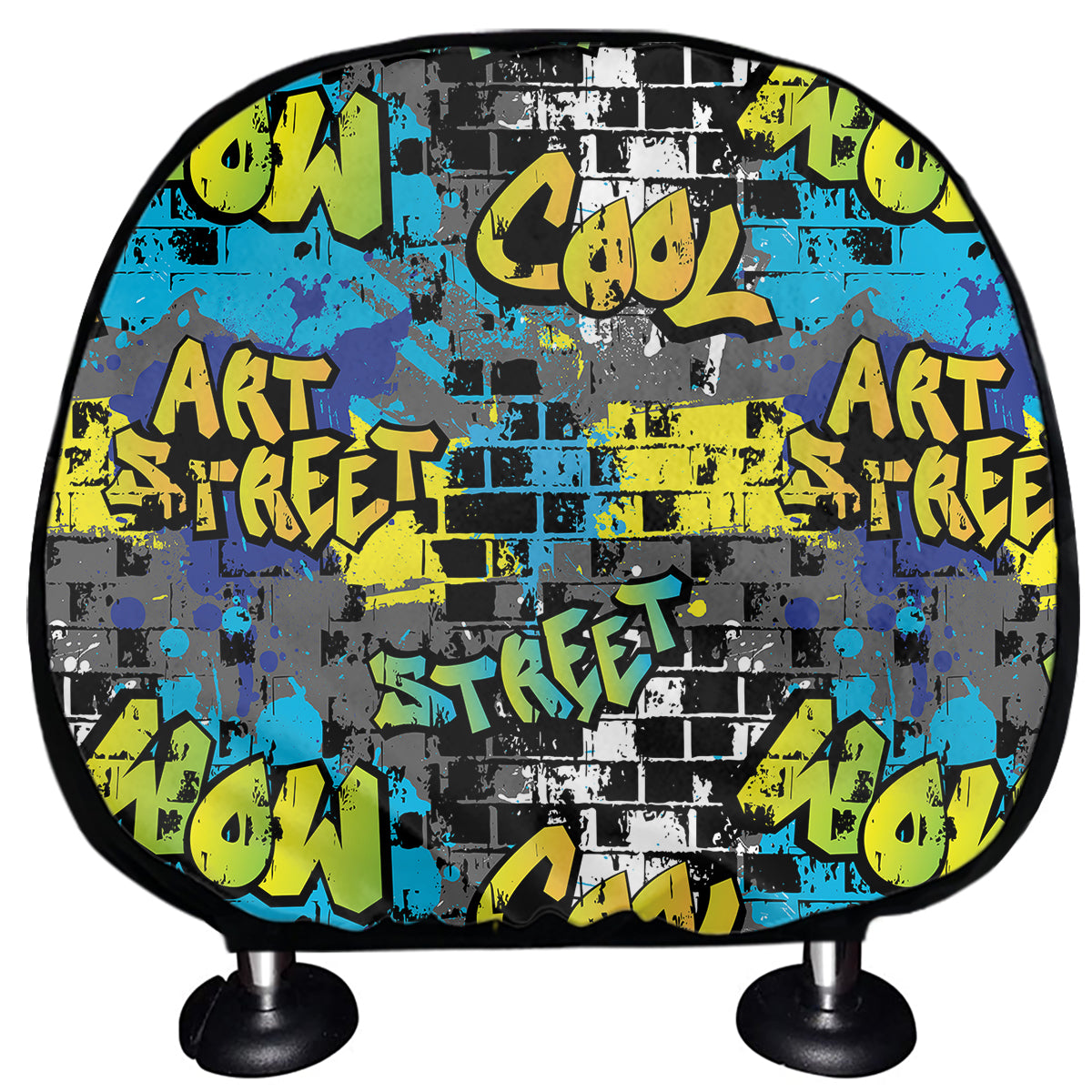 Graffiti Wall Print Car Headrest Covers