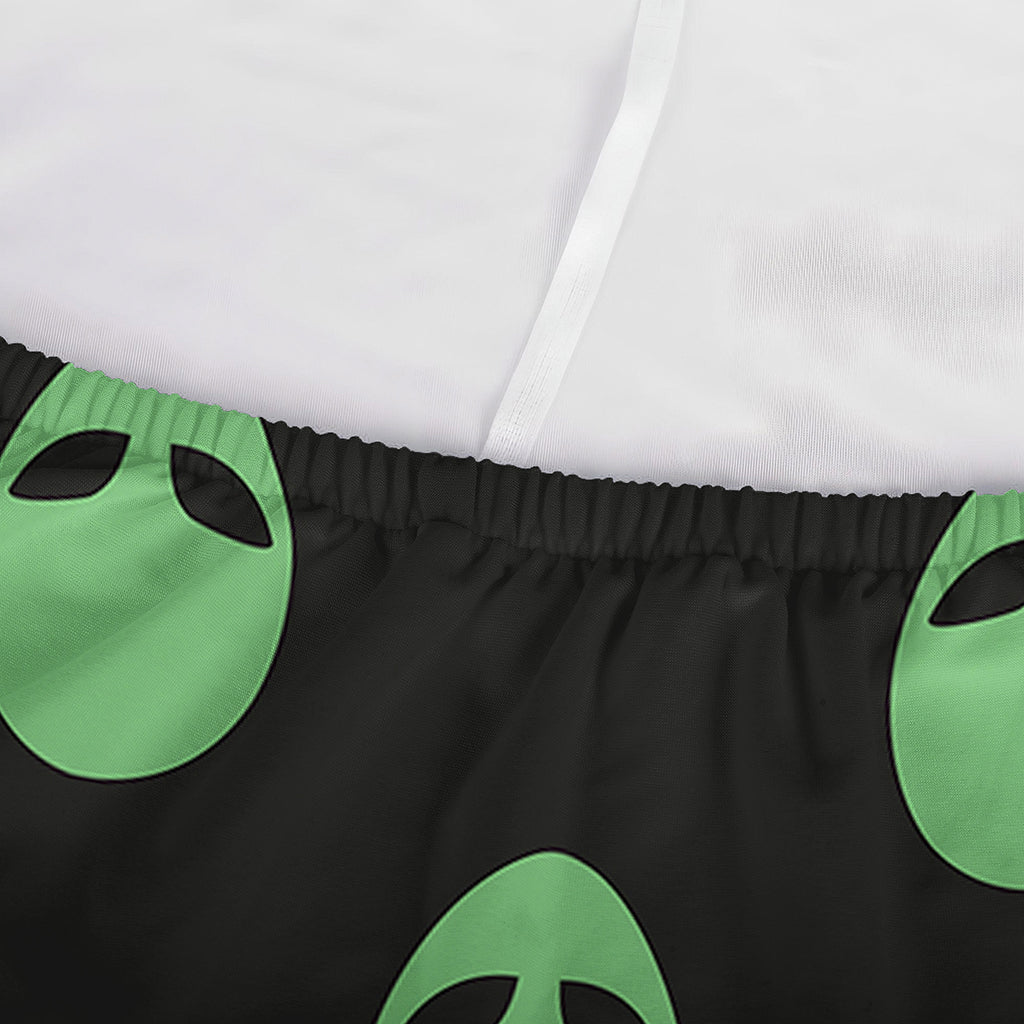 Green Alien Face Print Sofa Cover