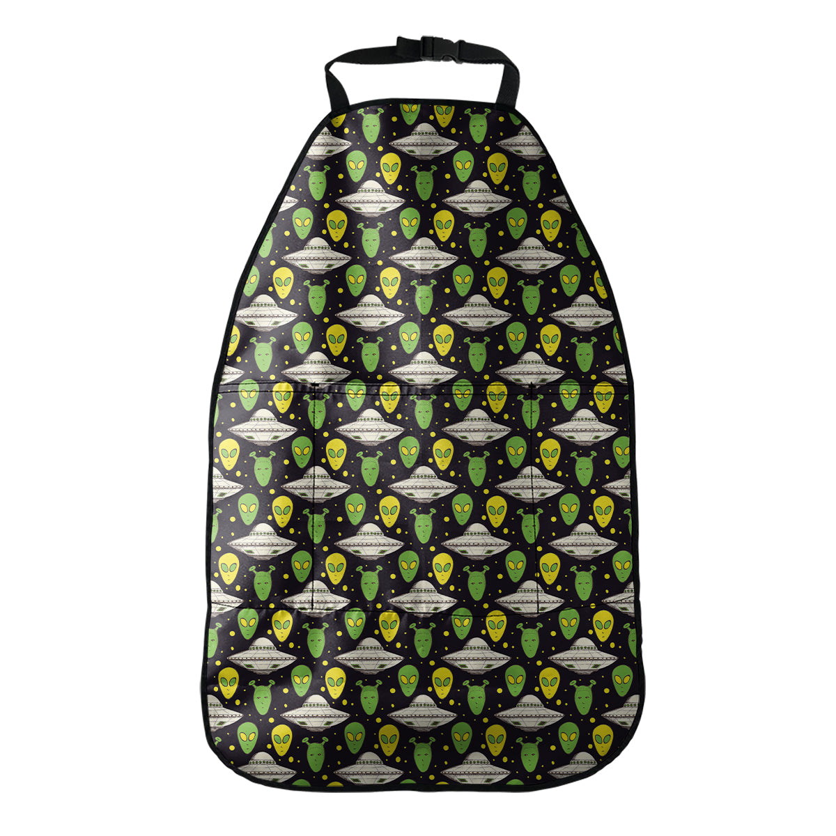 Green Alien UFO Space Print Car Seat Organizers