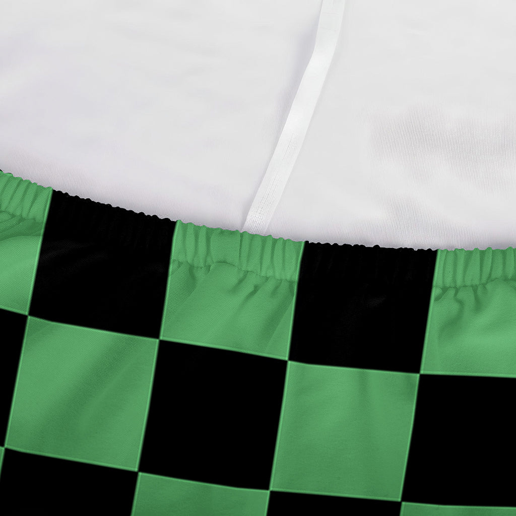 Green And Black Checkered Pattern Print Sofa Cover