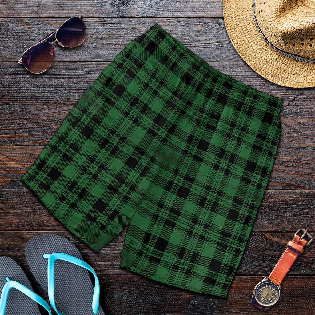 Green And Black Tartan Pattern Print Men's Shorts