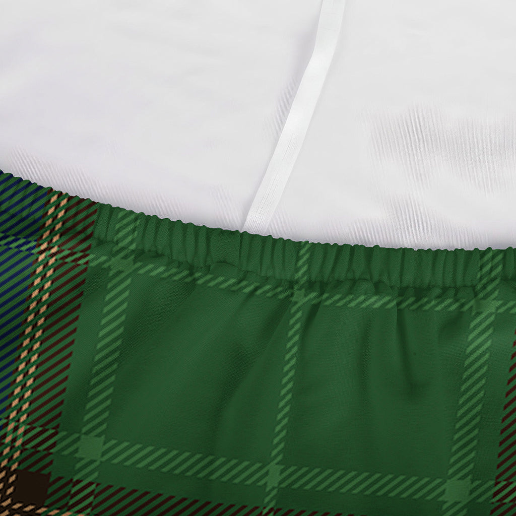 Green And Blue Stewart Tartan Print Sofa Cover