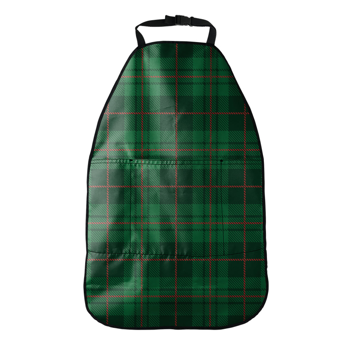 Green And Red Stewart Tartan Print Car Seat Organizers