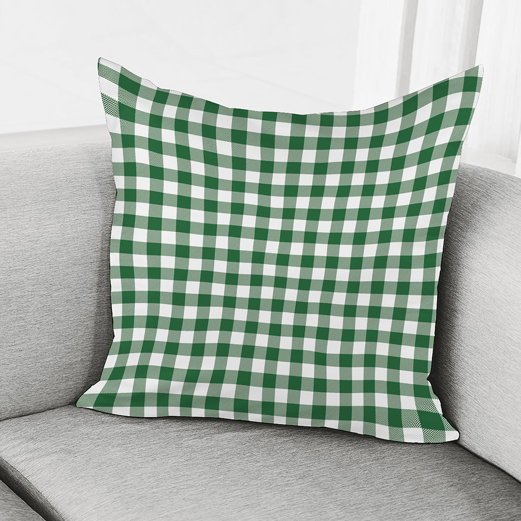 Green And White Buffalo Check Print Pillow Cover