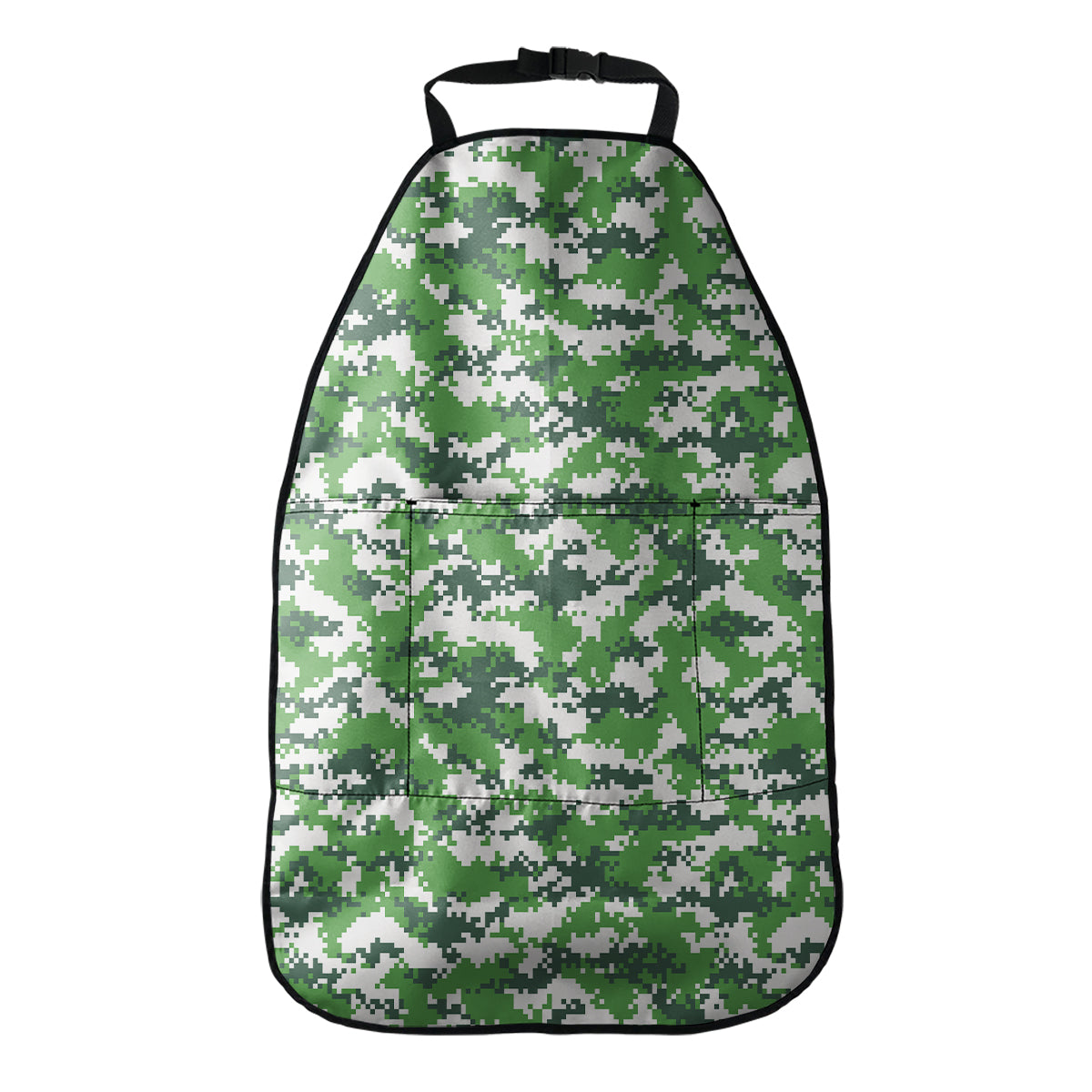 Green And White Digital Camo Print Car Seat Organizers