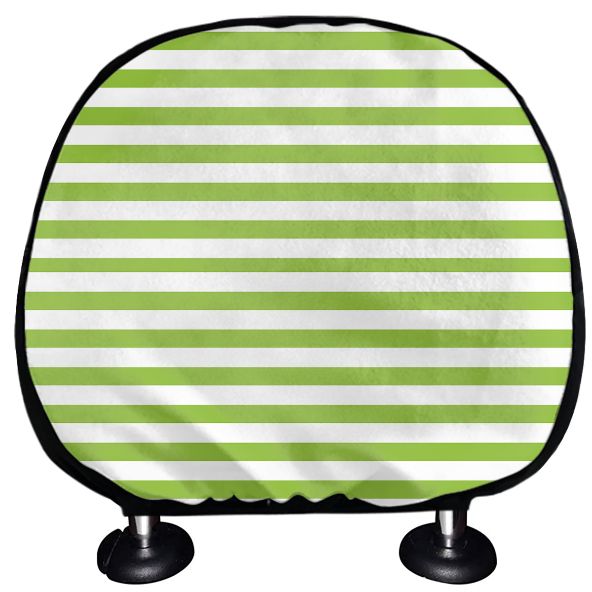 Green And White Striped Pattern Print Car Headrest Covers