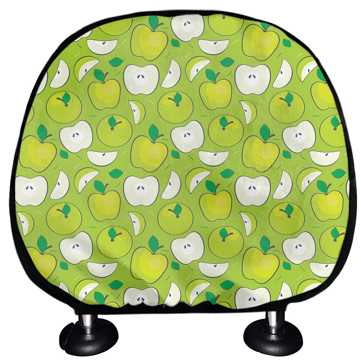 Green Apple Fruit Pattern Print Car Headrest Covers