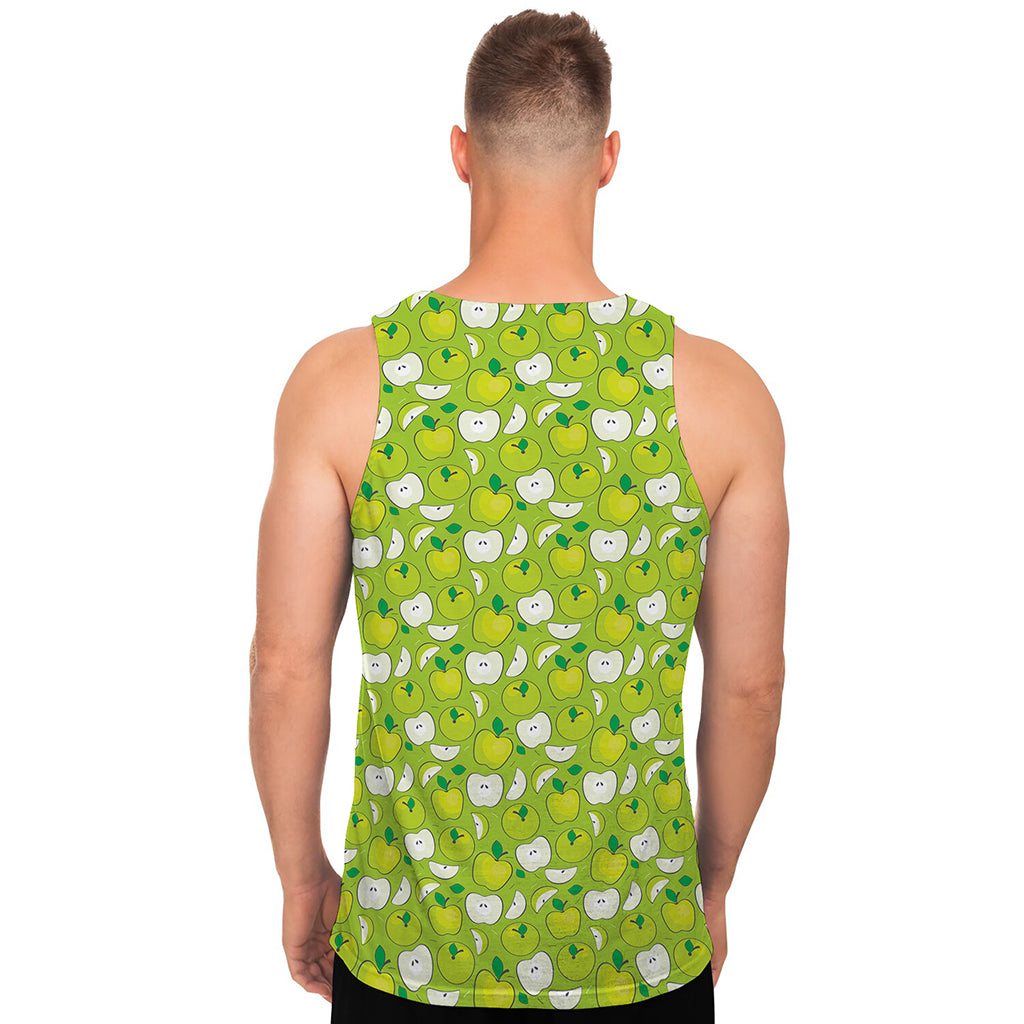 Green Apple Fruit Pattern Print Men's Tank Top