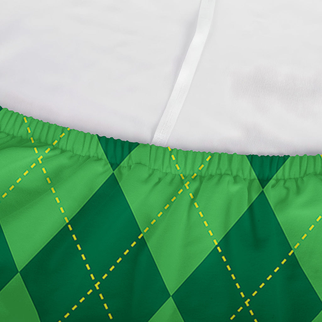 Green Argyle Pattern Print Sofa Cover