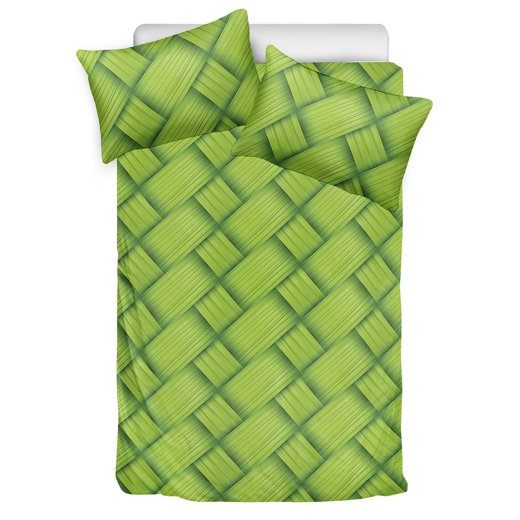 Green Bamboo Print Duvet Cover Bedding Set