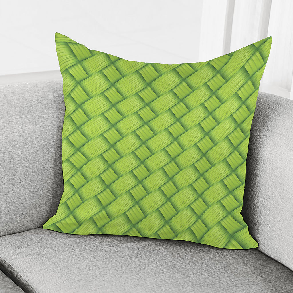 Green Bamboo Print Pillow Cover