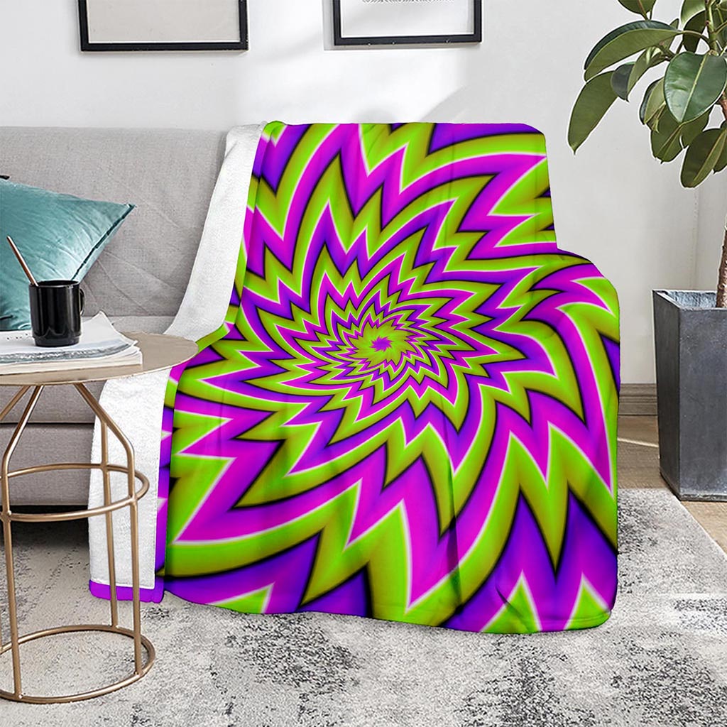 Green Big Bang Moving Optical Illusion Blanket