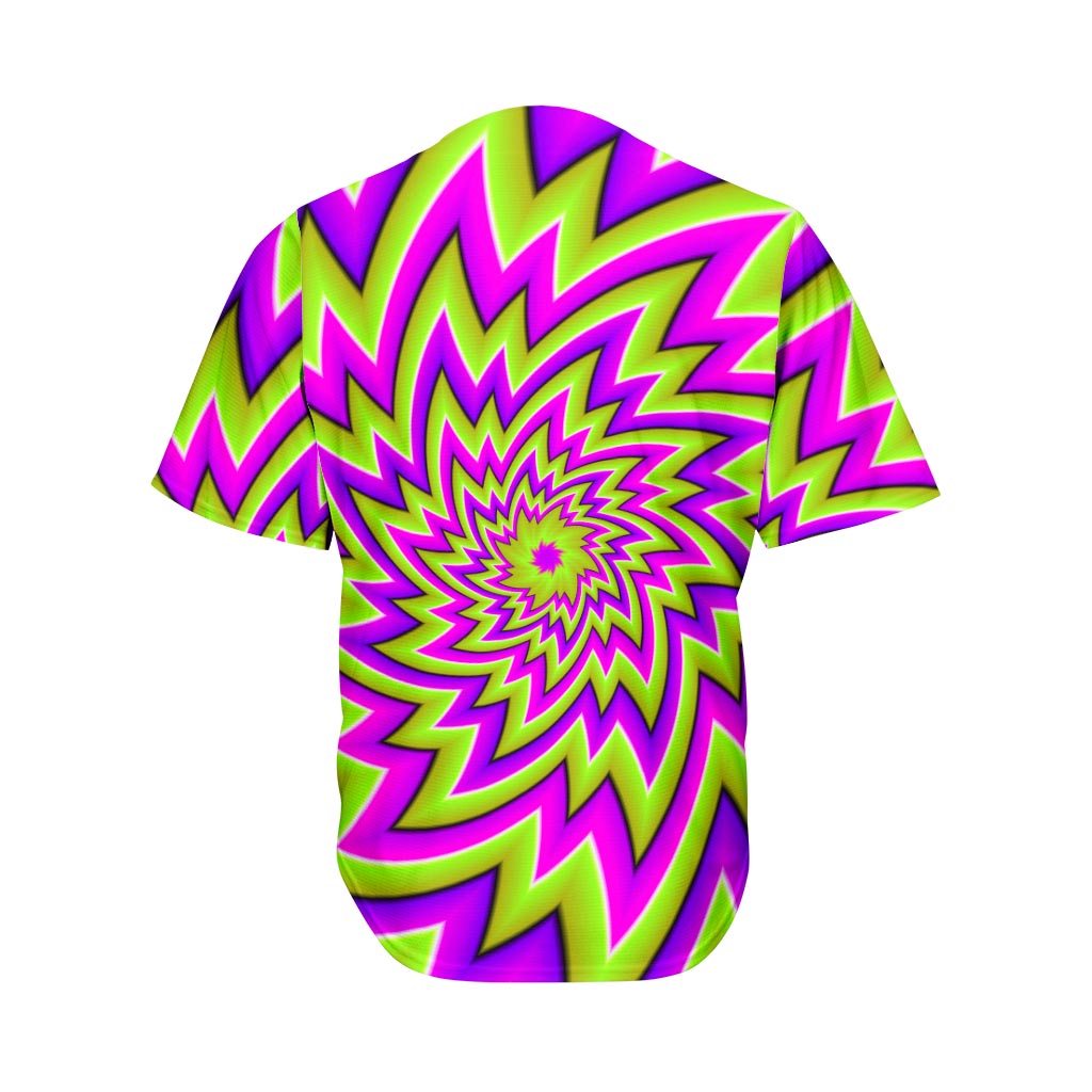 Green Big Bang Moving Optical Illusion Men's Baseball Jersey