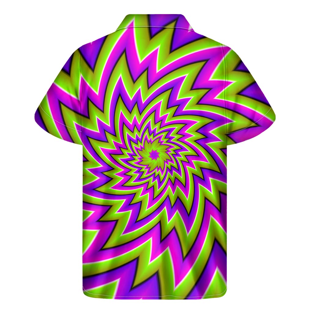 Green Big Bang Moving Optical Illusion Men's Short Sleeve Shirt