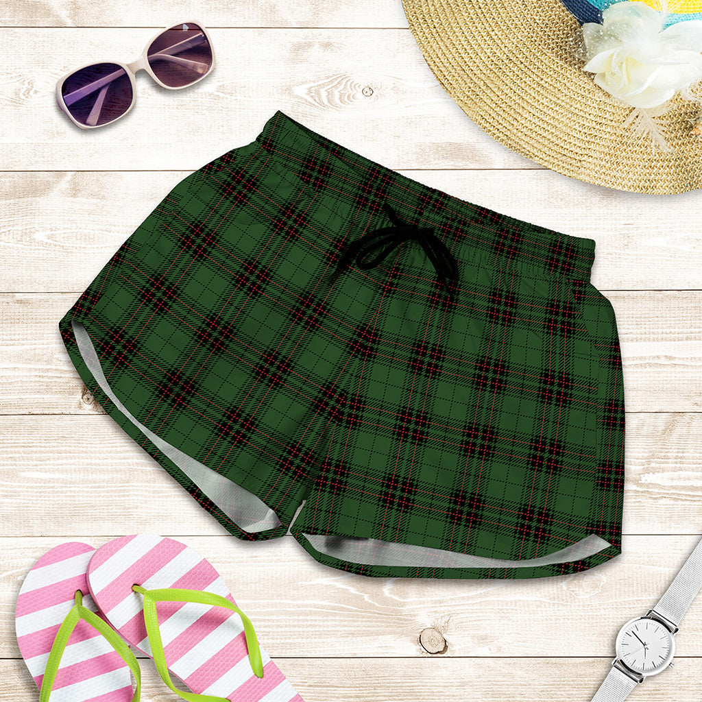 Green Black And Red Tartan Pattern Print Women's Shorts