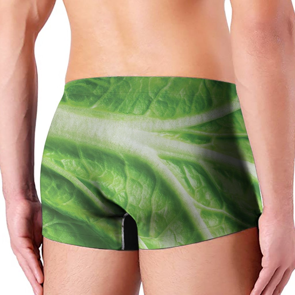 Green Cabbage Leaf Print Men's Boxer Briefs