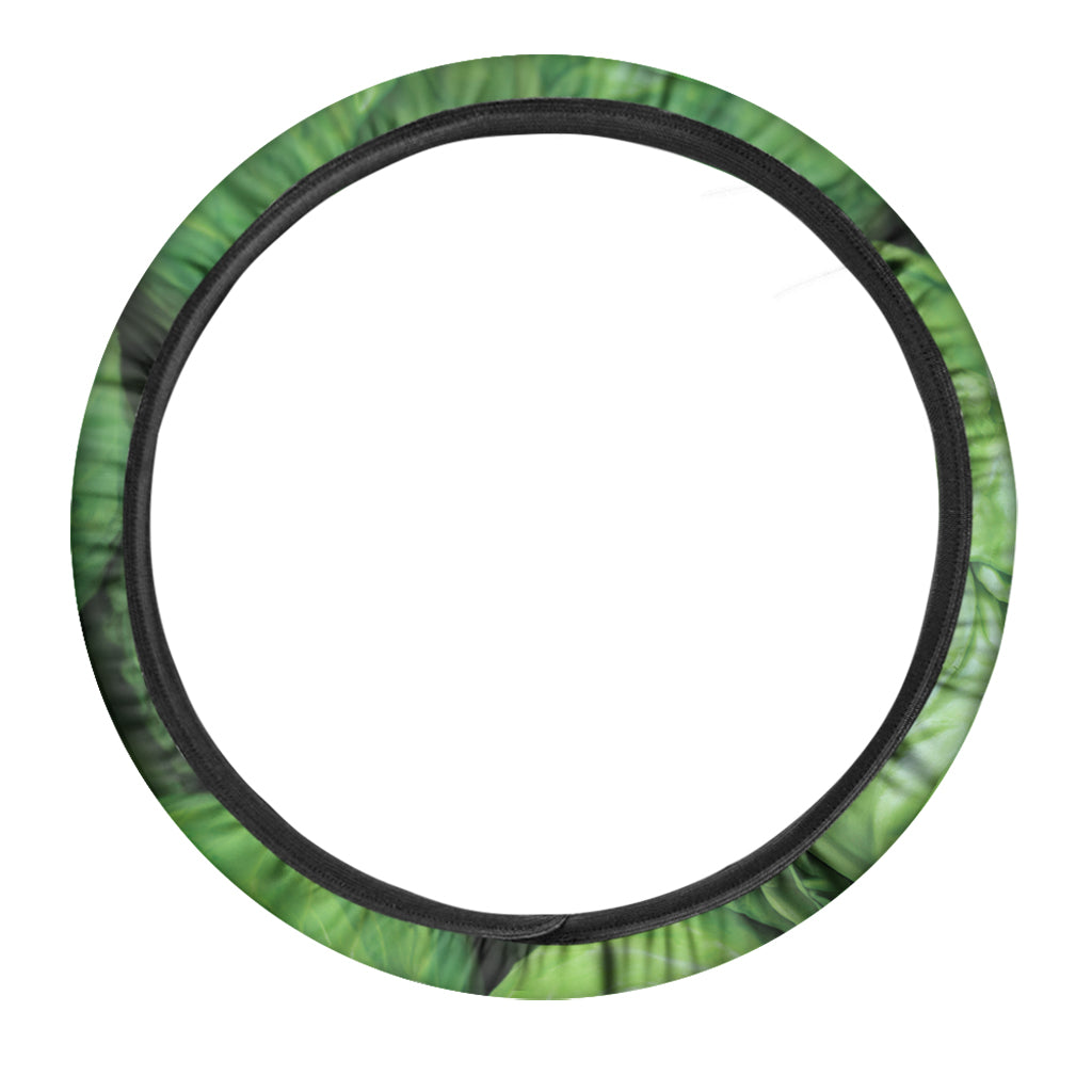 Green Cabbage Print Car Steering Wheel Cover