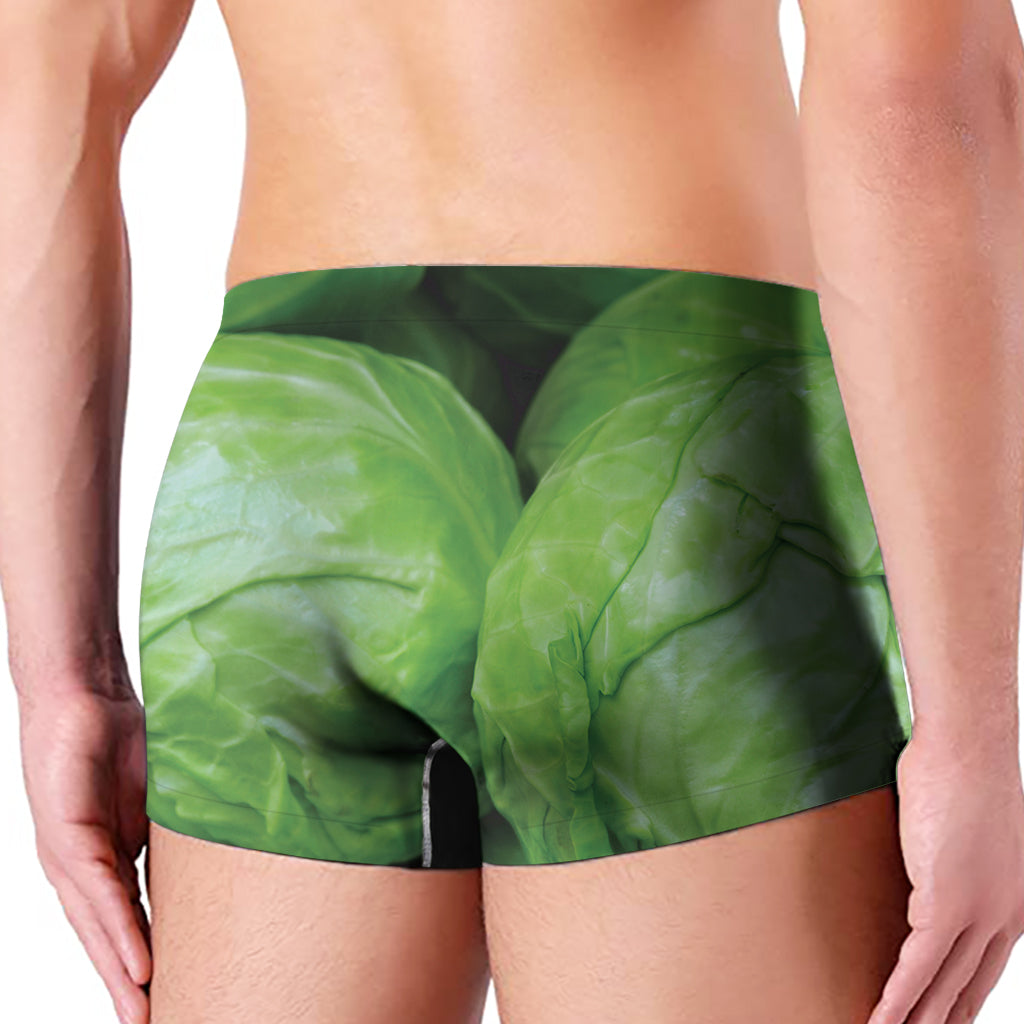 Green Cabbage Print Men's Boxer Briefs