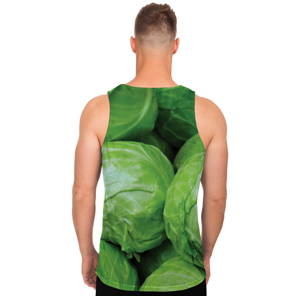 Green Cabbage Print Men's Tank Top