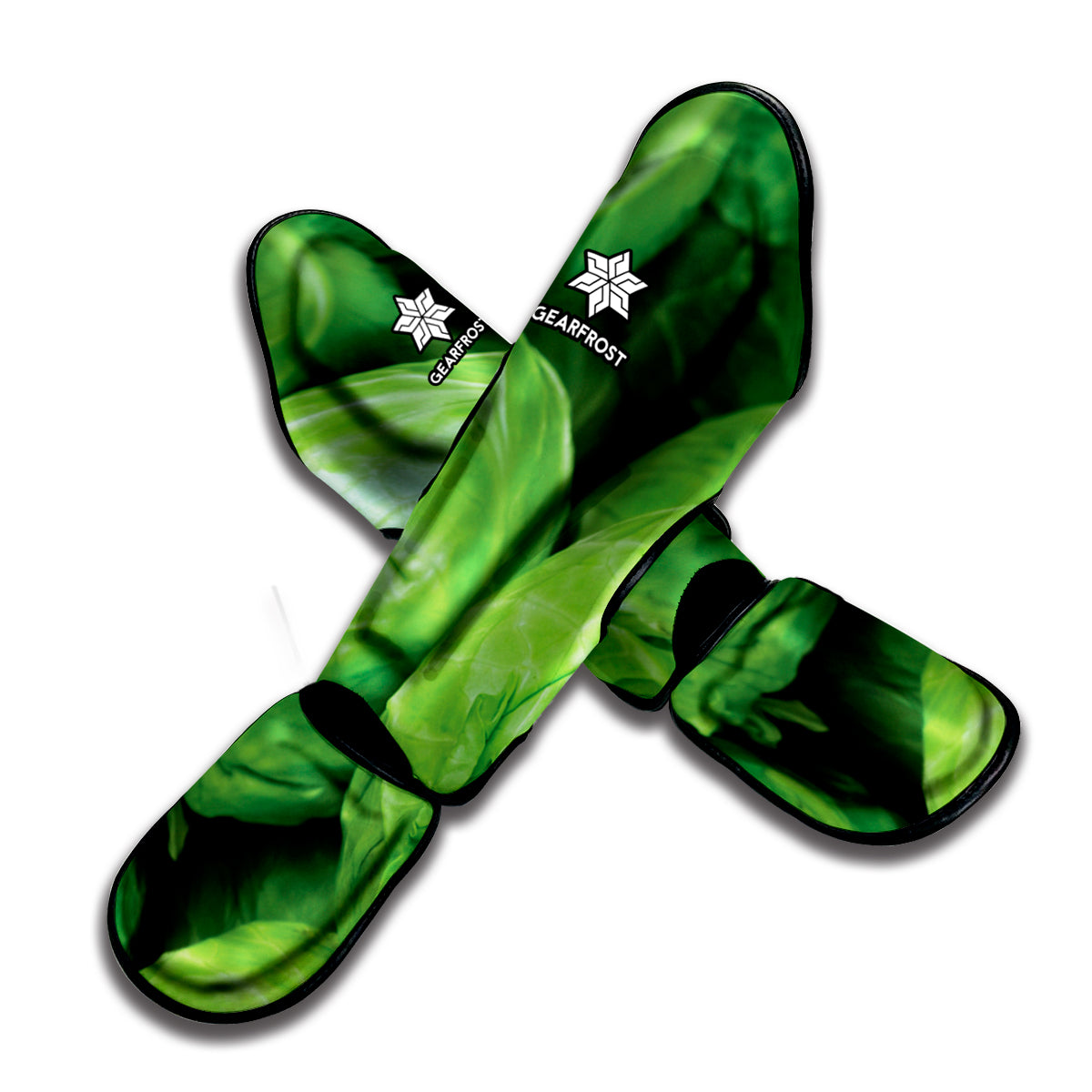 Green Cabbage Print Muay Thai Shin Guard