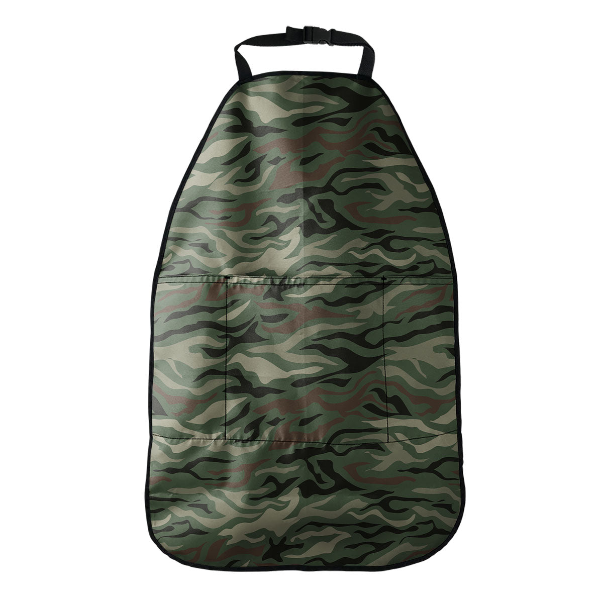 Green Camo Zebra Pattern Print Car Seat Organizers