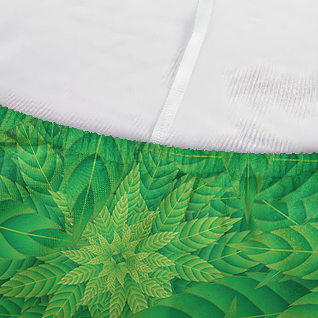 Green Cannabis Leaf Pattern Print Sofa Cover