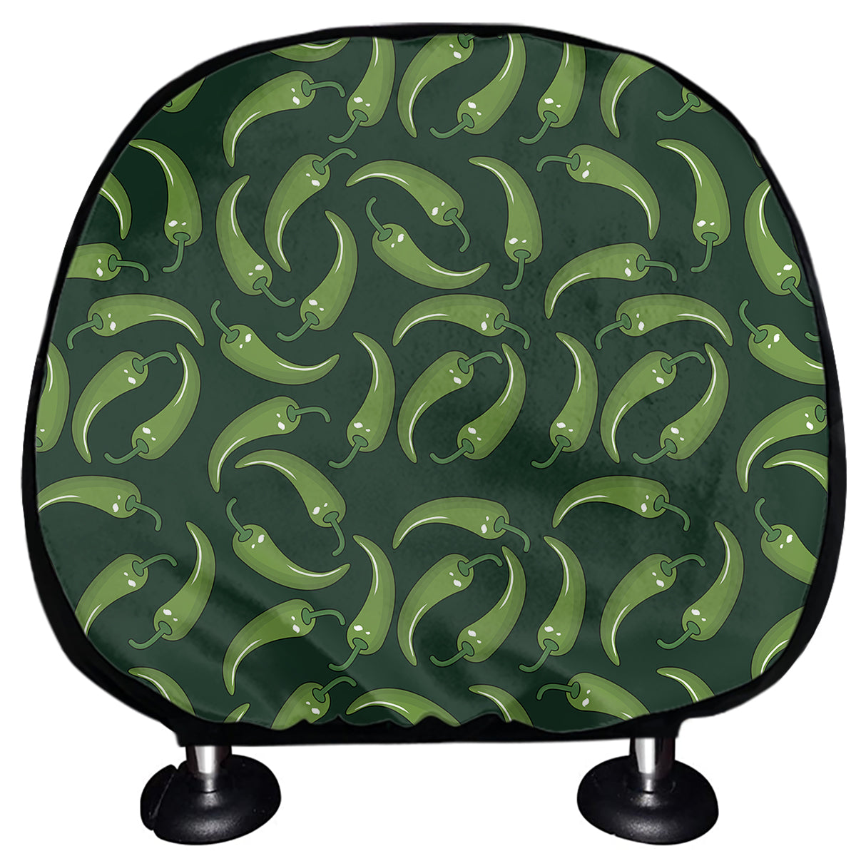 Green Chili Peppers Pattern Print Car Headrest Covers