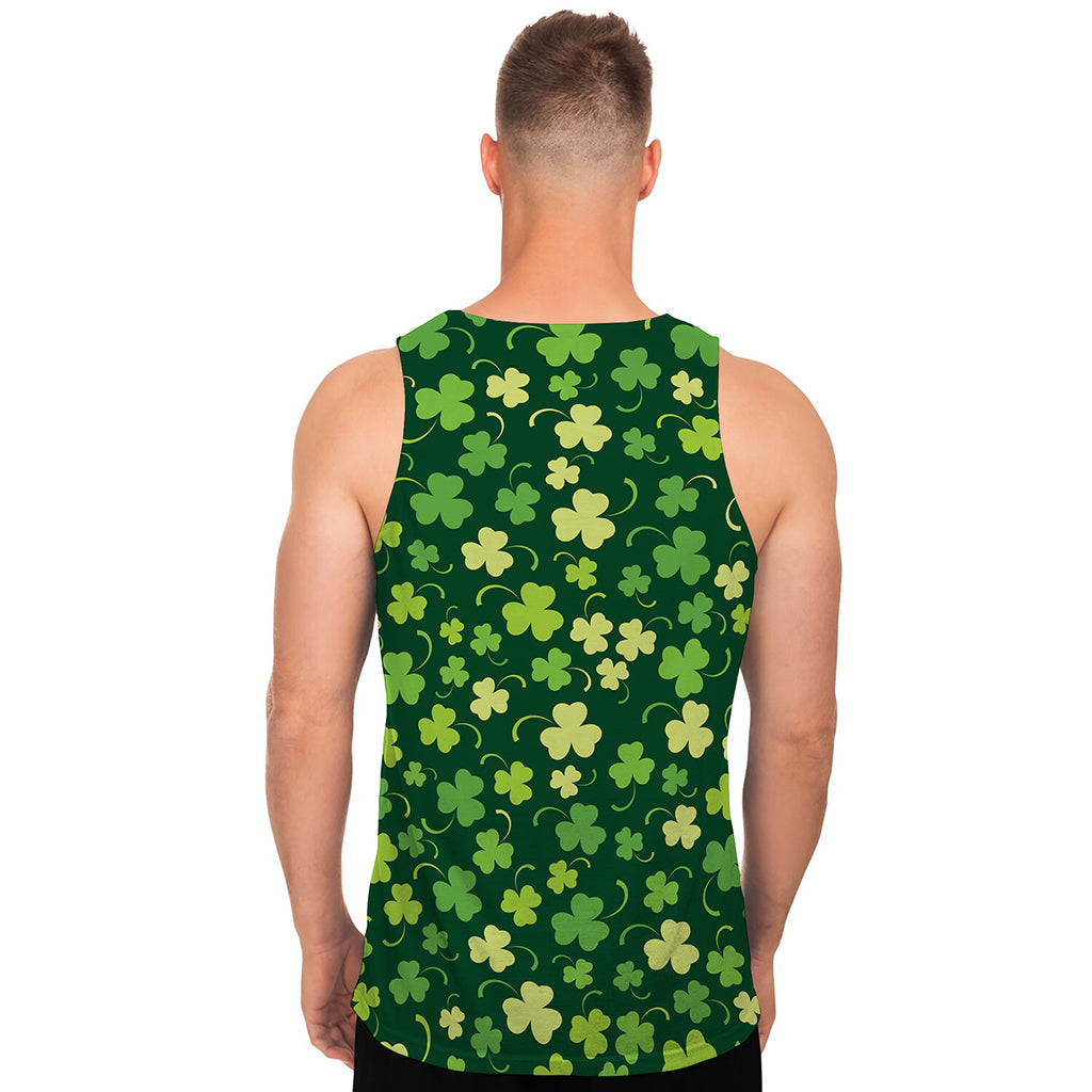 Green Clover Saint Patrick's Day Print Men's Tank Top