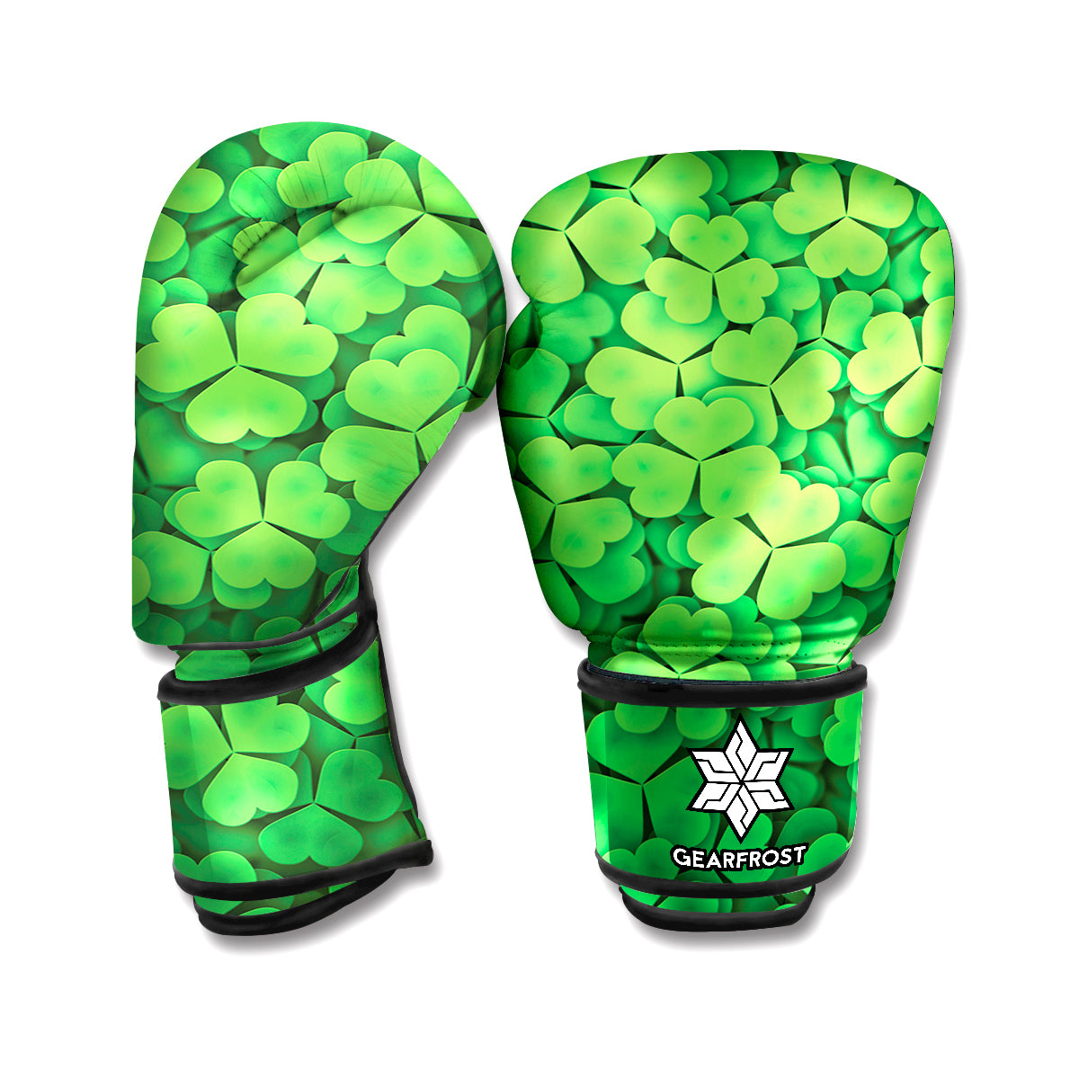 Green Clover St. Patrick's Day Print Boxing Gloves