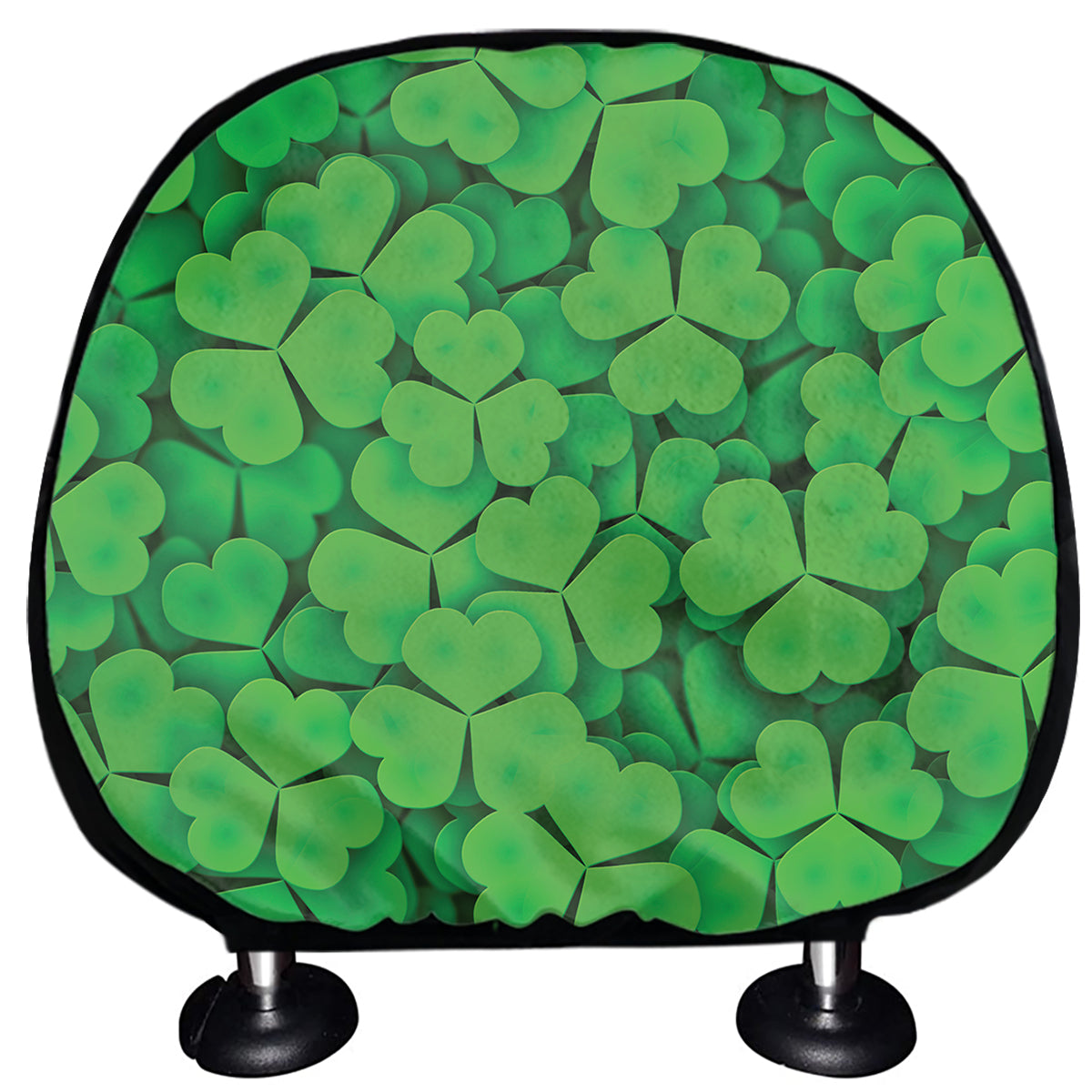 Green Clover St. Patrick's Day Print Car Headrest Covers