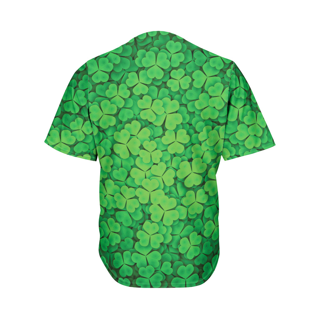 Green Clover St. Patrick's Day Print Men's Baseball Jersey