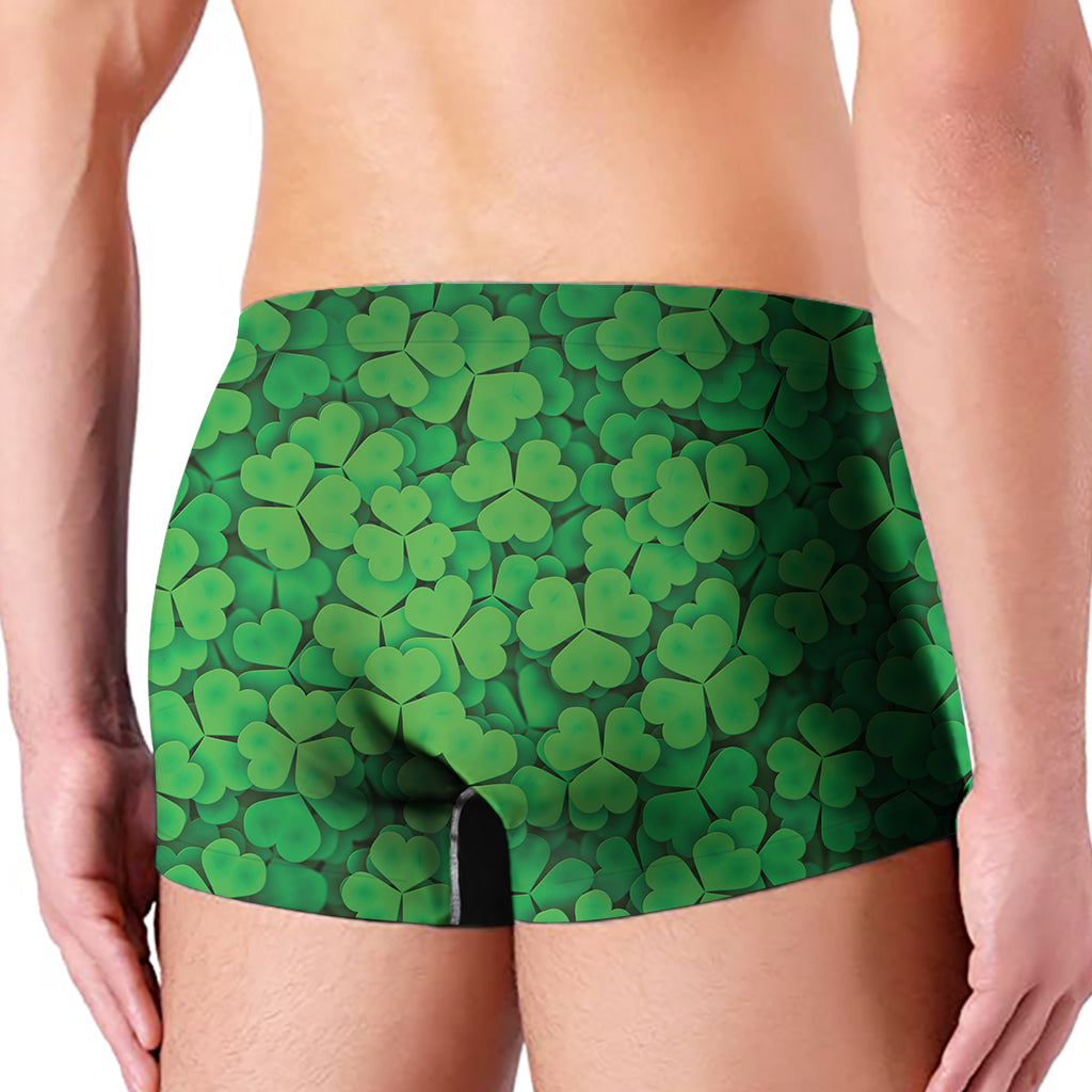 Green Clover St. Patrick's Day Print Men's Boxer Briefs