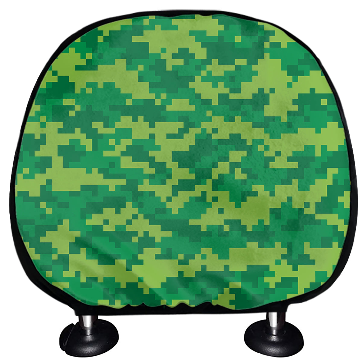 Green Digital Camo Pattern Print Car Headrest Covers