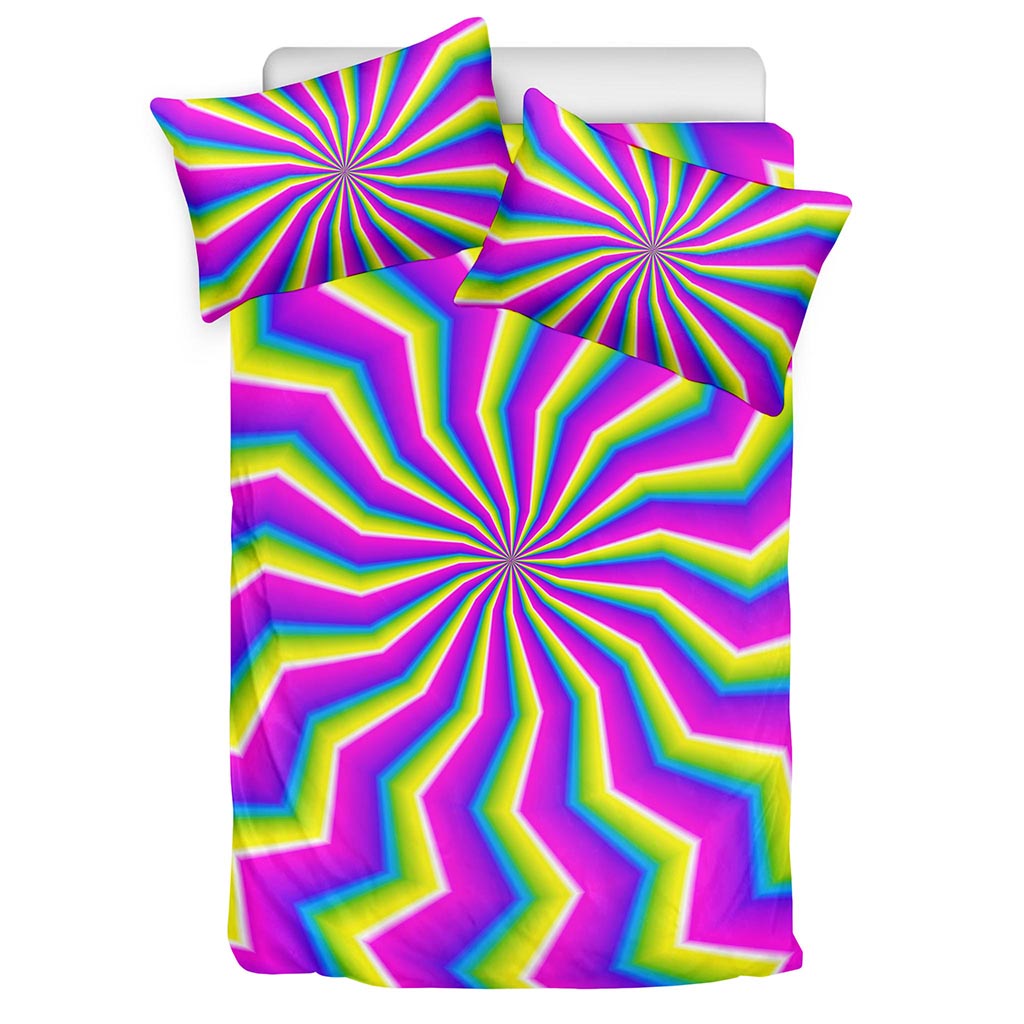 Green Dizzy Moving Optical Illusion Duvet Cover Bedding Set