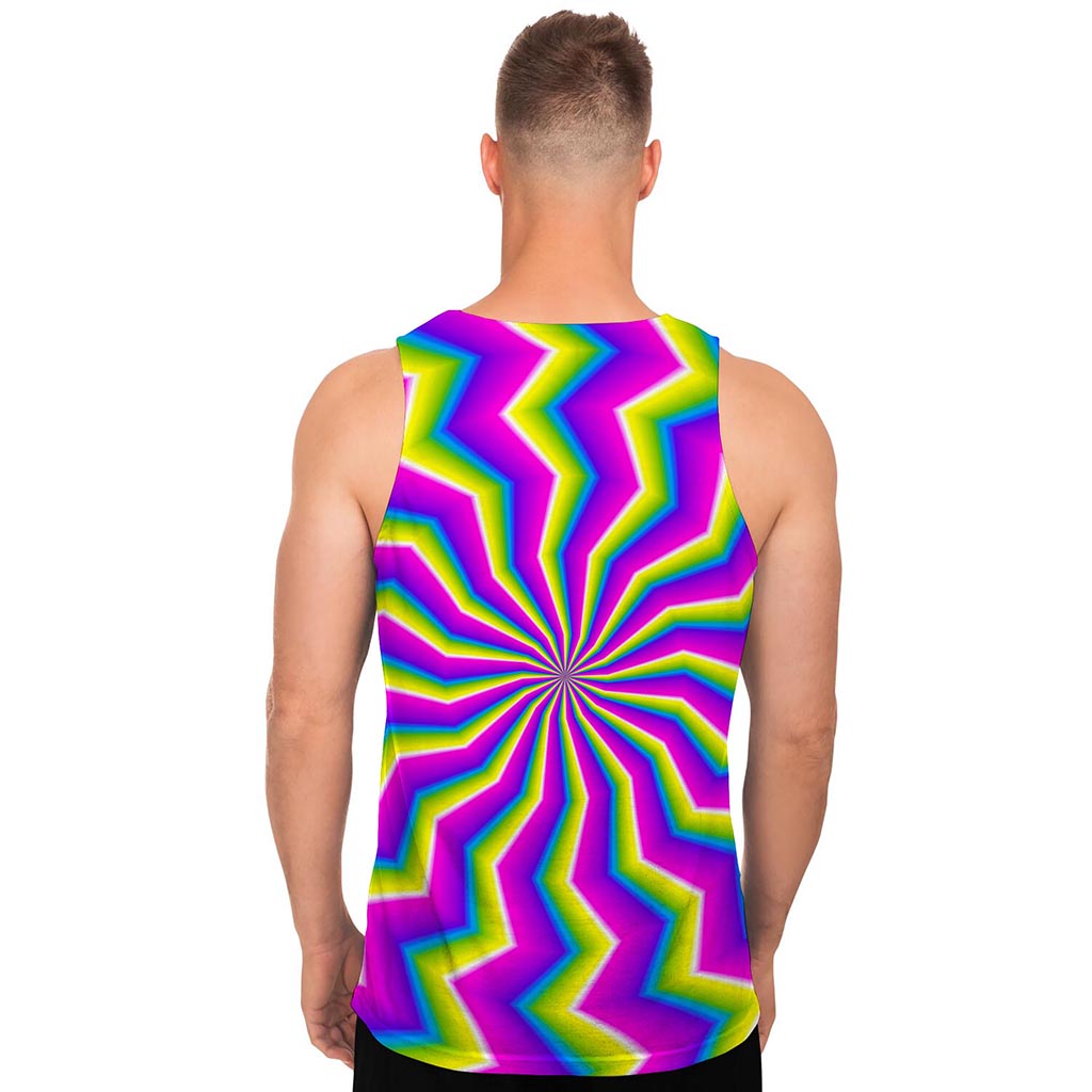 Green Dizzy Moving Optical Illusion Men's Tank Top