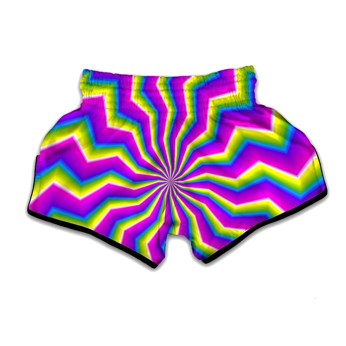 Green Dizzy Moving Optical Illusion Muay Thai Boxing Shorts