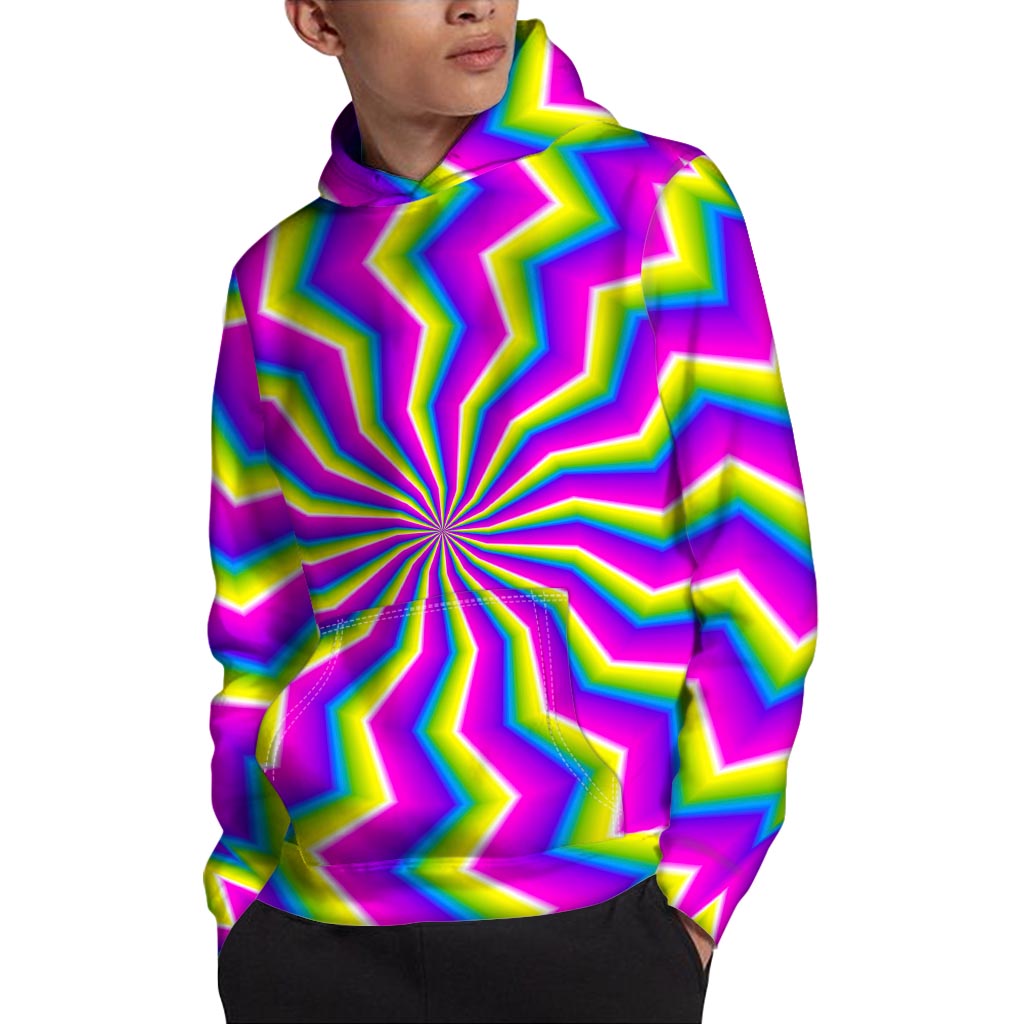 Green Dizzy Moving Optical Illusion Pullover Hoodie