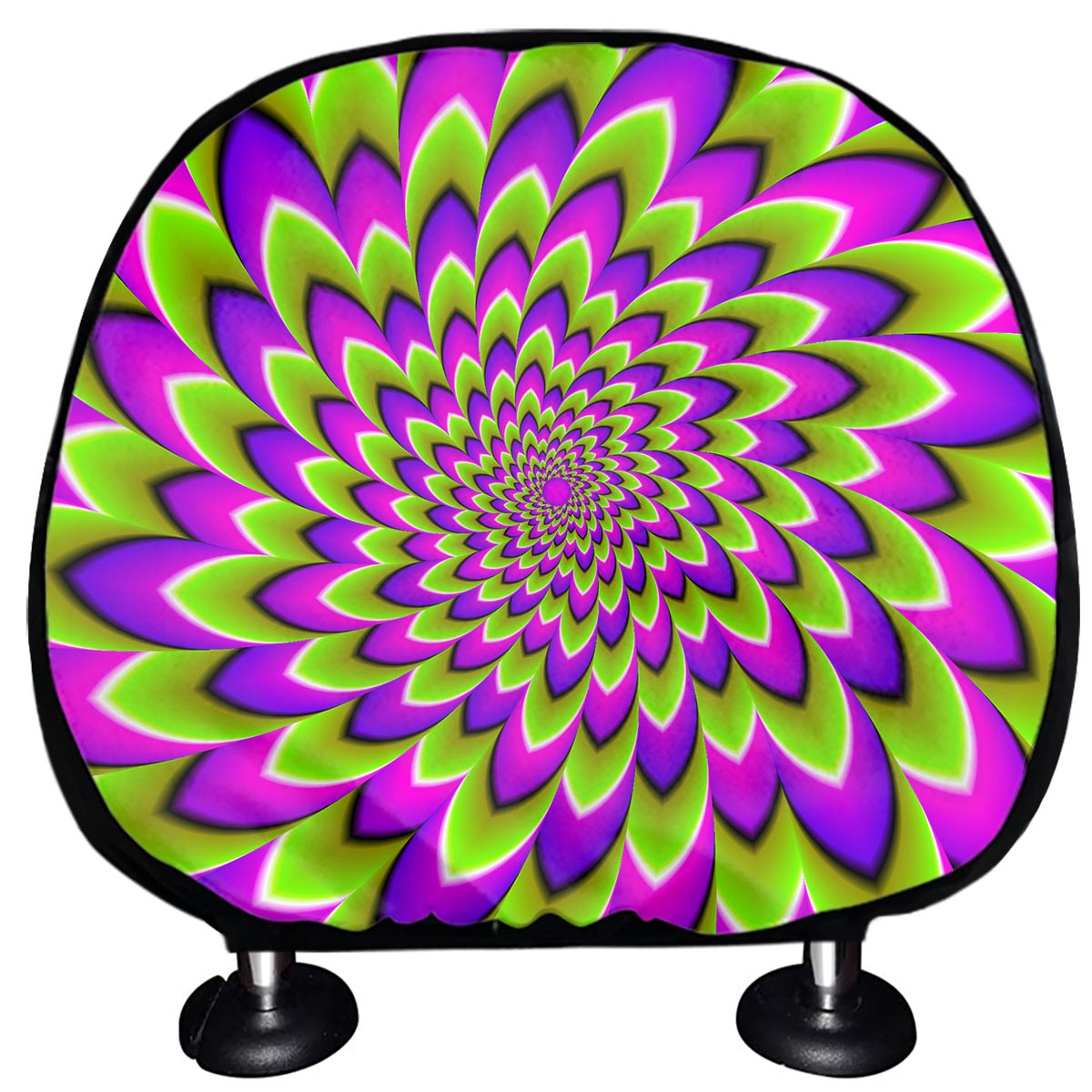 Green Expansion Moving Optical Illusion Car Headrest Covers