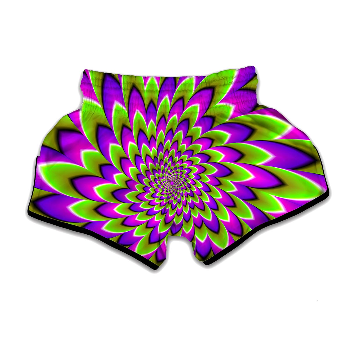 Green Expansion Moving Optical Illusion Muay Thai Boxing Shorts