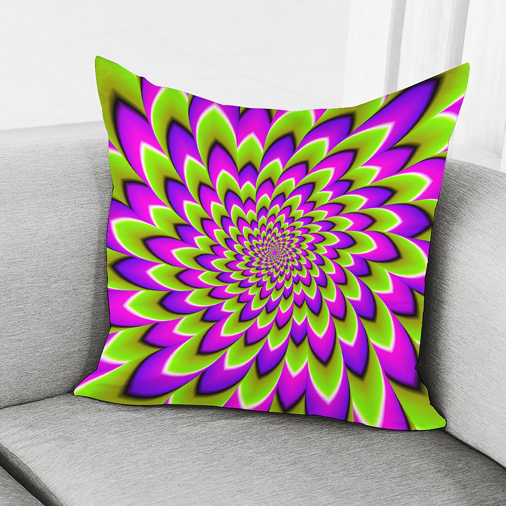 Green Expansion Moving Optical Illusion Pillow Cover