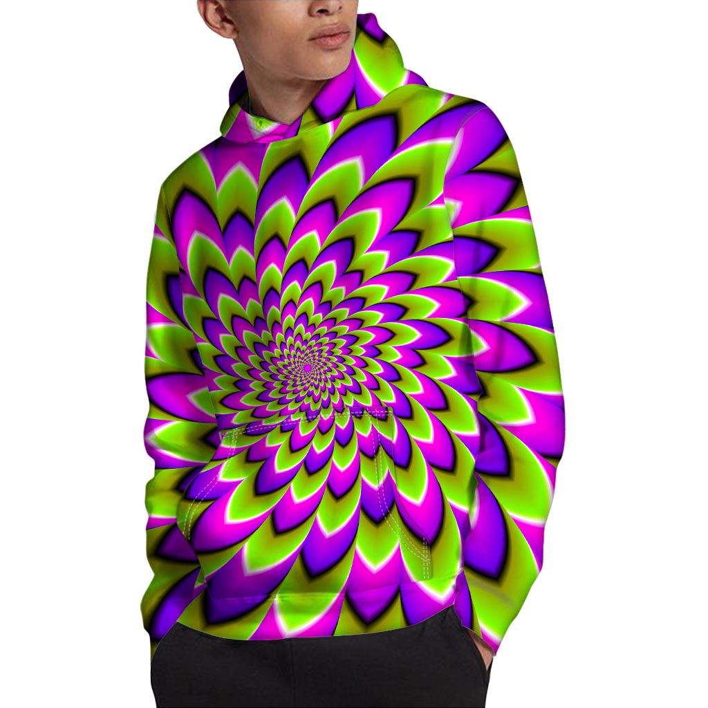 Green Expansion Moving Optical Illusion Pullover Hoodie