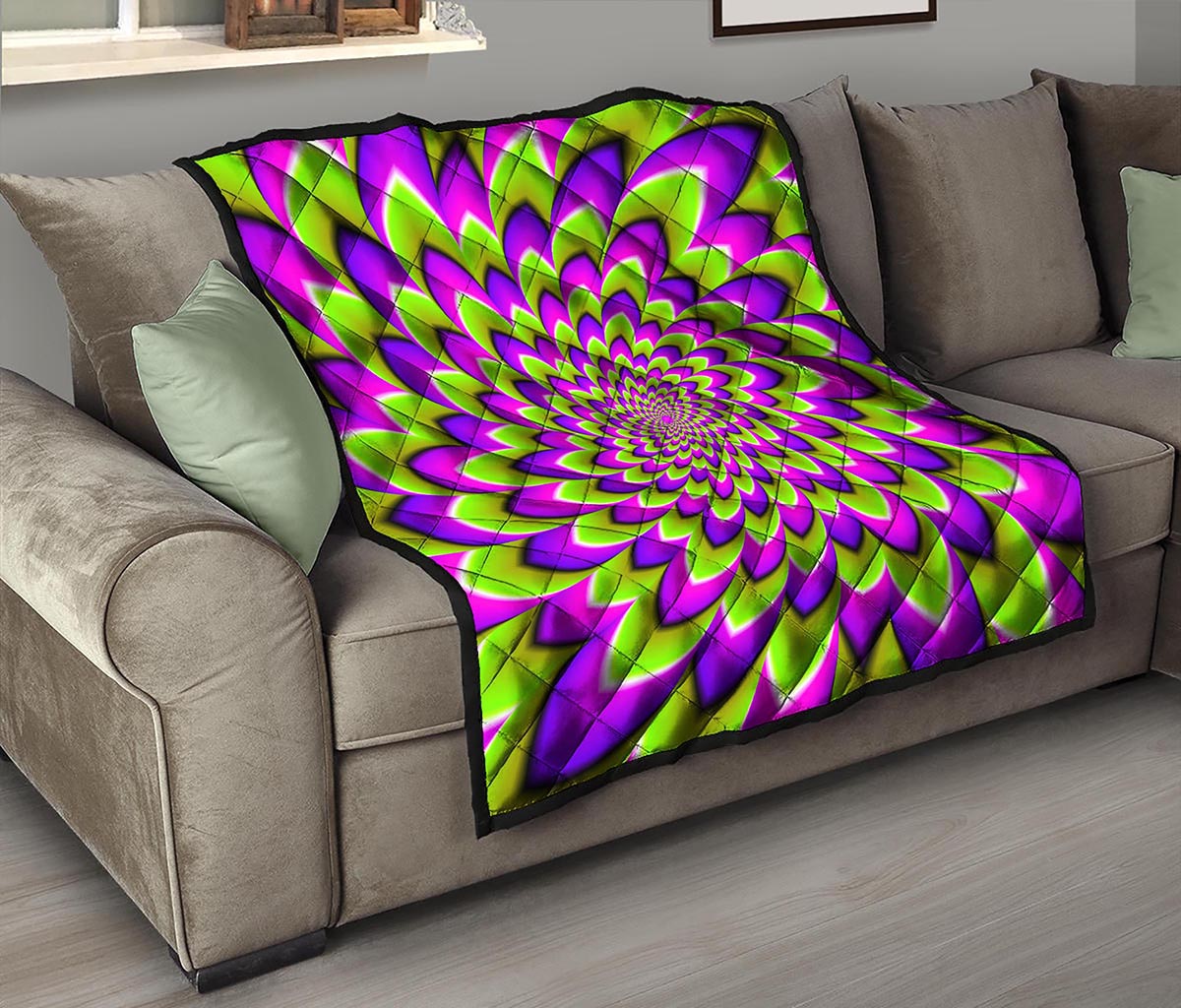 Green Expansion Moving Optical Illusion Quilt