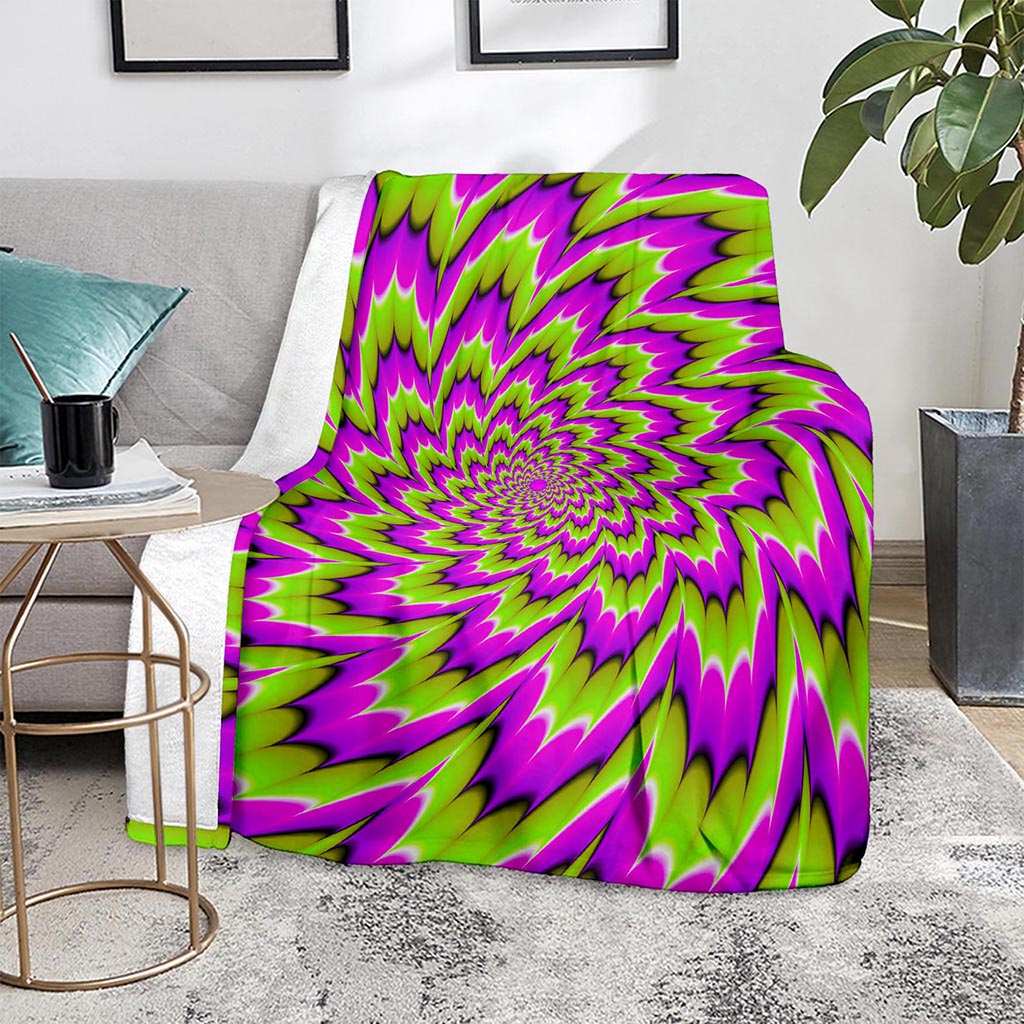 Green Explosion Moving Optical Illusion Blanket
