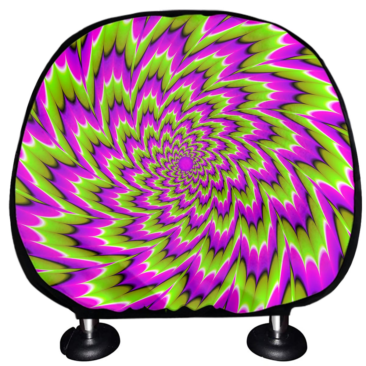 Green Explosion Moving Optical Illusion Car Headrest Covers