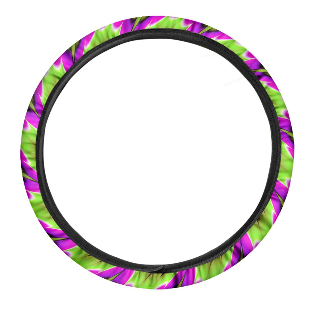 Green Explosion Moving Optical Illusion Car Steering Wheel Cover