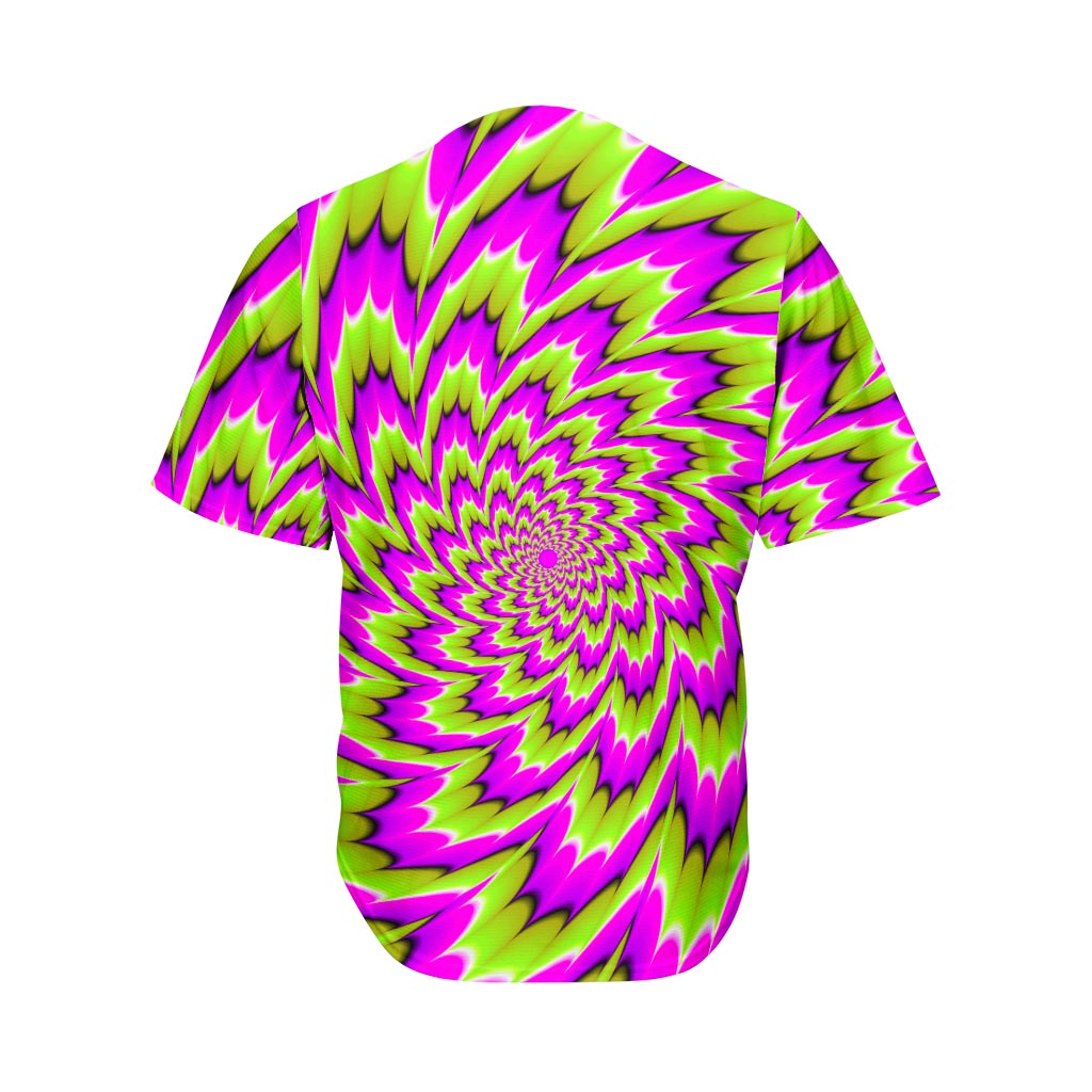 Green Explosion Moving Optical Illusion Men's Baseball Jersey